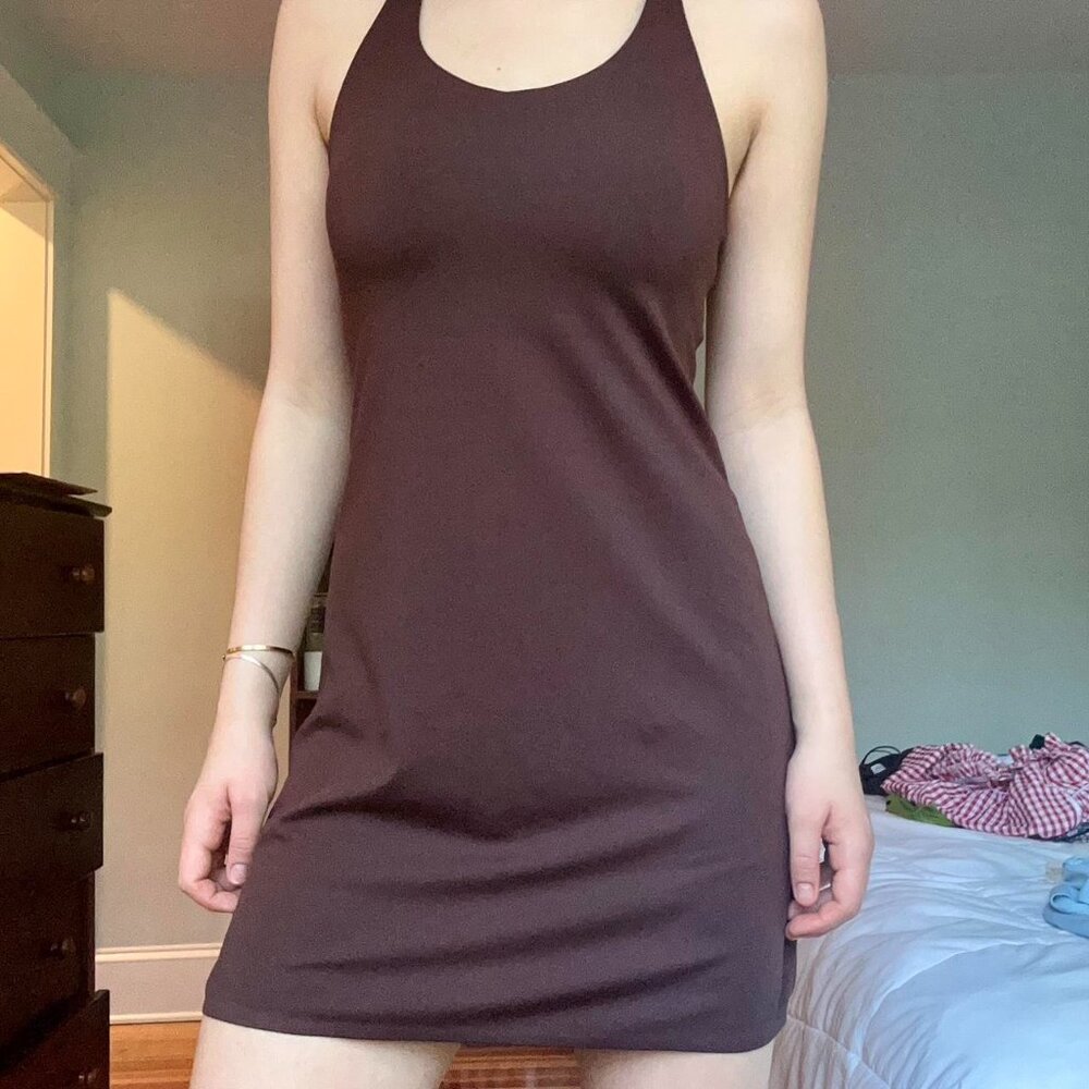Brown Athletic Mini-Dress